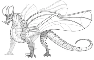 Página para Colorir Dragão com Asas de Besouro