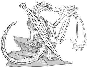 Página para Colorir Dragão com asas arenosas do Clã do Fogo