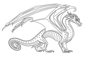 Página para Colorir Página para Colorir de Dragão com Asas
