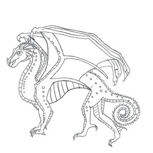 Página para Colorir Asas de Dragão de Fogo