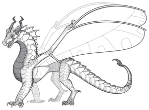 Página para Colorir Dragão Hawkwing de Wings of Fire