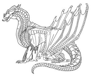 Página para Colorir Dragão Híbrido de Wings of Fire