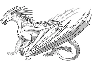 Página para Colorir Dragão IceWings da série de livros Wings of Fire