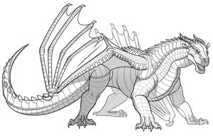 Página para Colorir Dragão MudWing de Wings of Fire