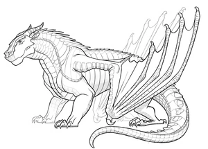 Página para Colorir Dragão MudWing de Wings of Fire
