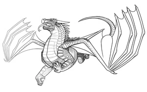 Página para Colorir Dragão Nightwing de Wings of Fire