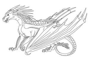 Página para Colorir Página para Colorir Imprimível de um Dragão Wings of Fire