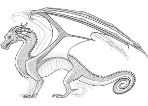 Página para Colorir Dragão RainWing de Wings of Fire