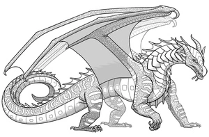 Página para Colorir Dragão Asa do Mar de Wings of Fire