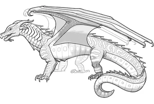 Página para Colorir Seawings da série Wings of Fire