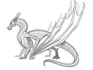 Página para Colorir Dragão SkyWings de Wings of Fire
