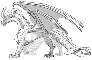 Página para Colorir Dragão Spacewings da série Wings of Fire
