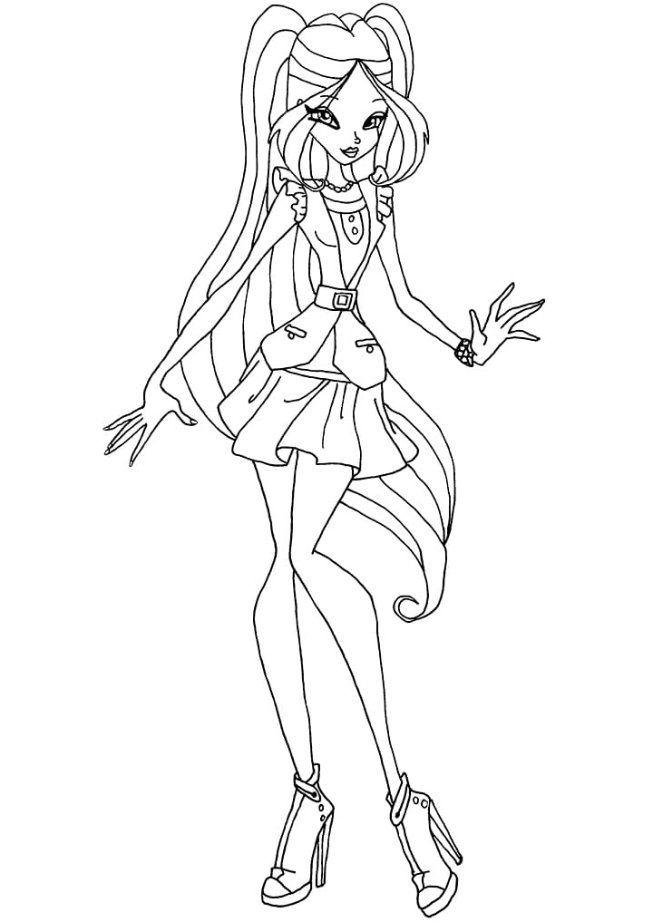 Página para Colorir Jardim Encantado da Flora do Winx Club