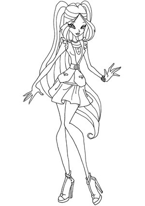 Página para Colorir Jardim Encantado da Flora do Winx Club