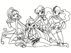 Página para Colorir Garotas do Winx Club