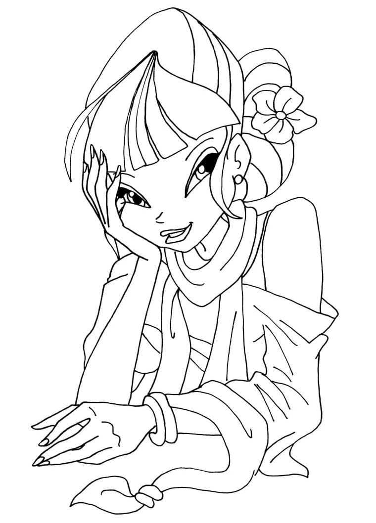 Página para Colorir Linda Musa do Winx Club