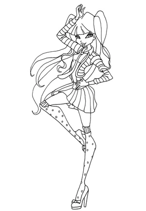 Página para Colorir Musa, personagem do Winx Club