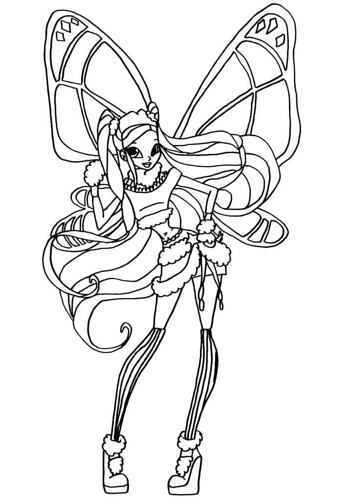 Página para Colorir Stella do Winx Club - Uma Aventura Mágica