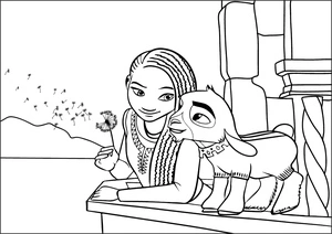 Página para Colorir Asha e Valentino do livro 