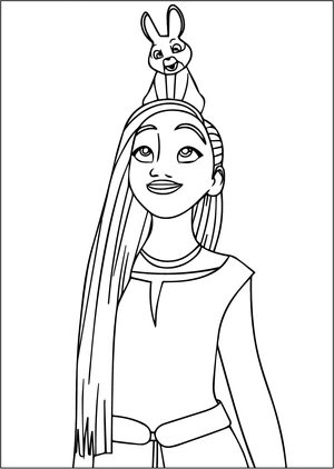 Página para Colorir Asha de Wish da Disney