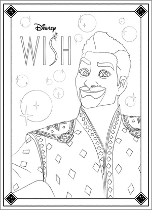 Página para Colorir Magnífico, o Rei de Disney Wish