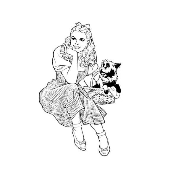 Página para Colorir A Doce Ellie e Seu Cachorro Toto