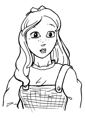 Página para Colorir Menina Surpresa