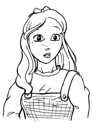 Página para Colorir Página para Colorir Menina Surpresa