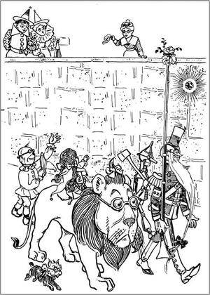 Página para Colorir Moradores da Cidade Esmeralda Convidam Viajantes a se Juntarem a Eles