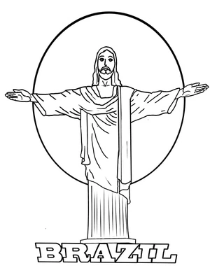 Página para Colorir Página para Colorir do Cristo Redentor