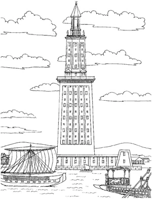 Página para Colorir Página para Colorir do Farol de Alexandria