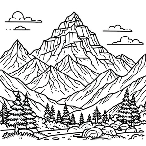 Página para Colorir Majestoso Monte Everest