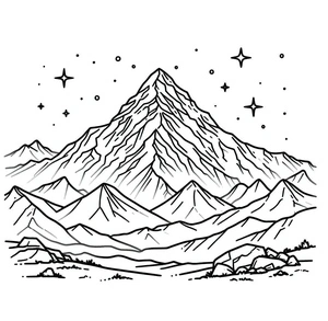 Página para Colorir Monte Everest: A Maravilha do Mundo