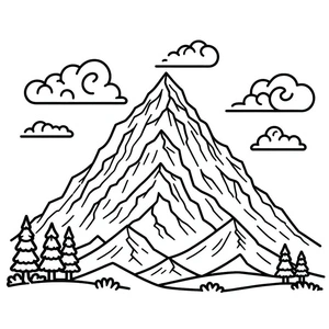 Página para Colorir Monte Everest Incrível