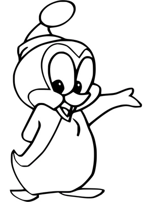 Página para Colorir Chilly Willy do desenho animado Pica-Pau