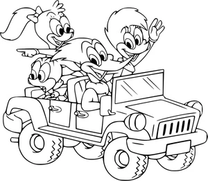 Página para Colorir Página para colorir com personagens do Pica-Pau
