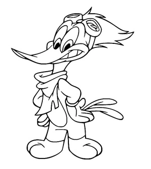 Página para Colorir Pica-Pau, o Piloto