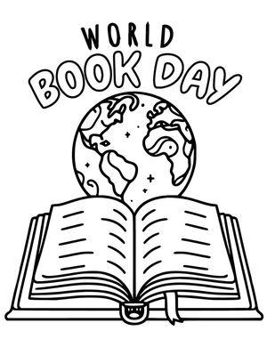 Página para Colorir Página para Colorir do Dia Mundial do Livro