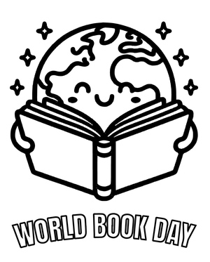 Página para Colorir do Dia Mundial do Livro