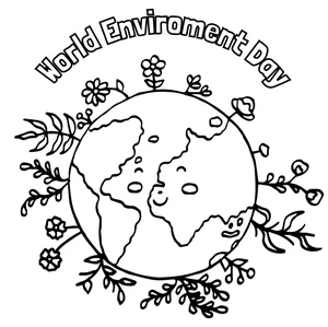 Página para Colorir Comemore o Dia Mundial do Meio Ambiente com alegria