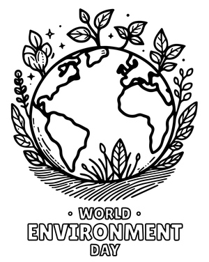 Página para Colorir do Dia Mundial do Meio Ambiente