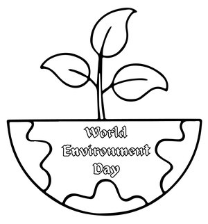 Página para Colorir do Dia Mundial do Meio Ambiente para Imprimir Grátis