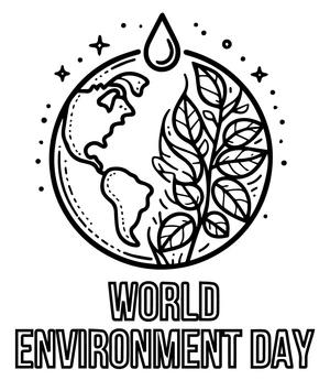 Página para Colorir Imagem para o Dia Mundial do Meio Ambiente