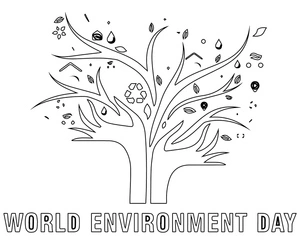 Página para Colorir Dia Mundial do Meio Ambiente Infantil