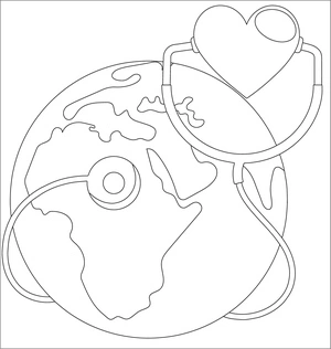 Página para Colorir Dia Mundial da Saúde para Imprimir
