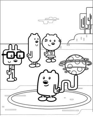 Página para Colorir Wubbzy Gira a Bola com o Rabo