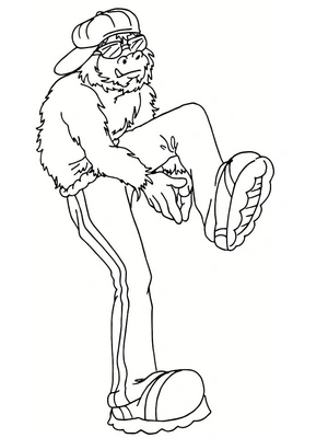 Página para Colorir Pé Grande dançando hip hop