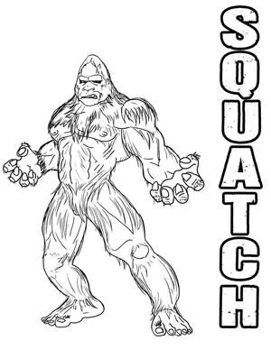 Página para Colorir Sasquatch Furioso