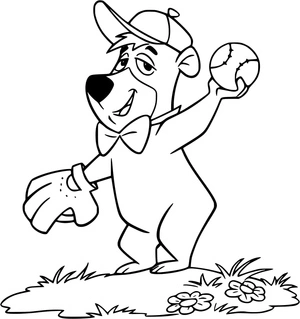 Página para Colorir Boo Boo Bear Balança para as Estrelas