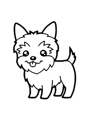 Página para Colorir Yorkshire Terrier Adorável para Imprimir